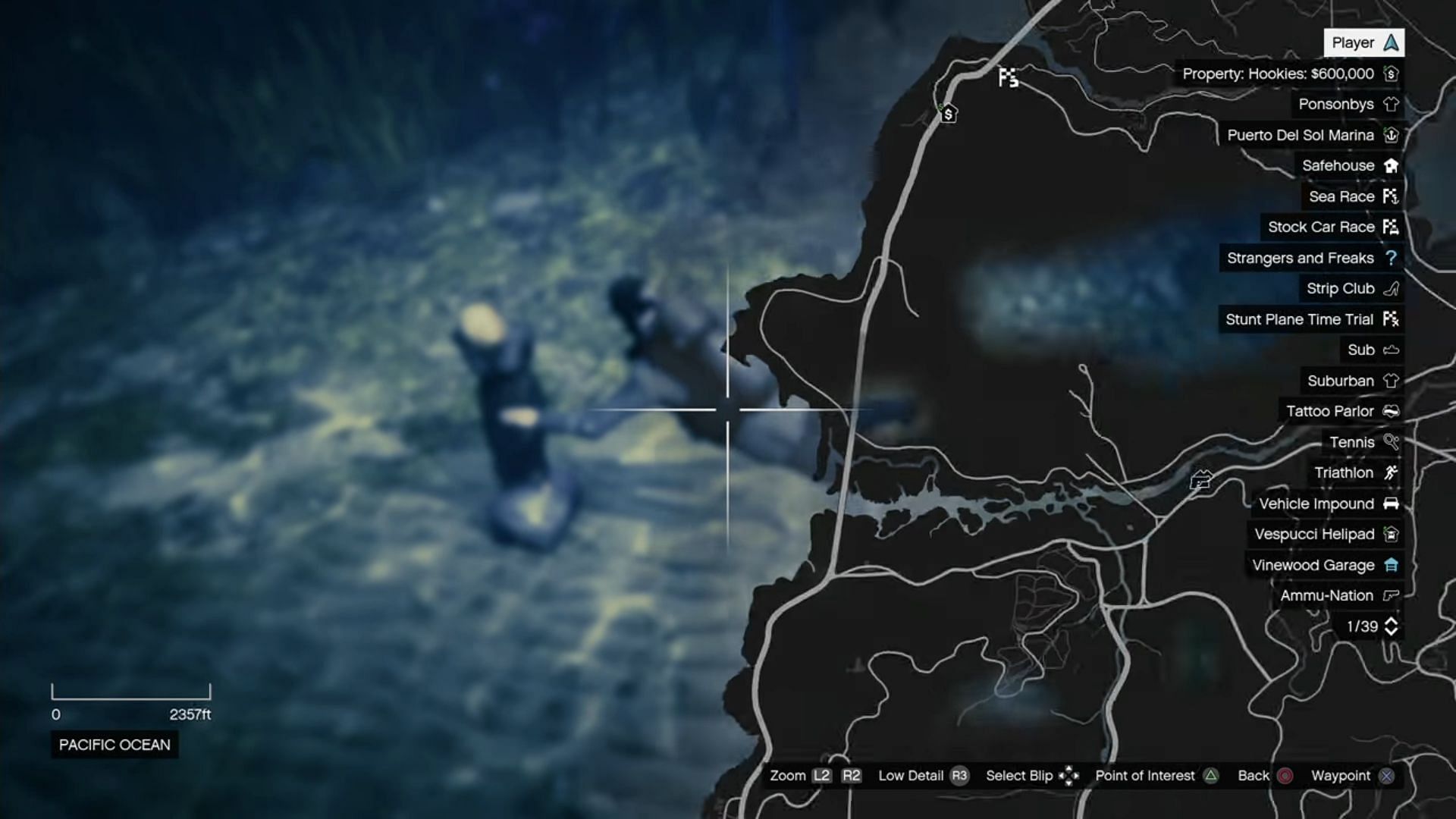 You'll find the body of the woman here (Image via Rockstar Games || GTAVIoclock, YouTube)